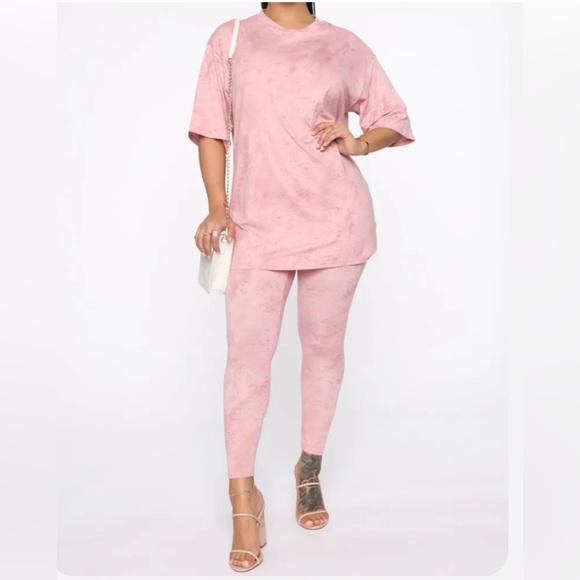 Fashion Nova Pants - Fashionova Legging Set-Pink
